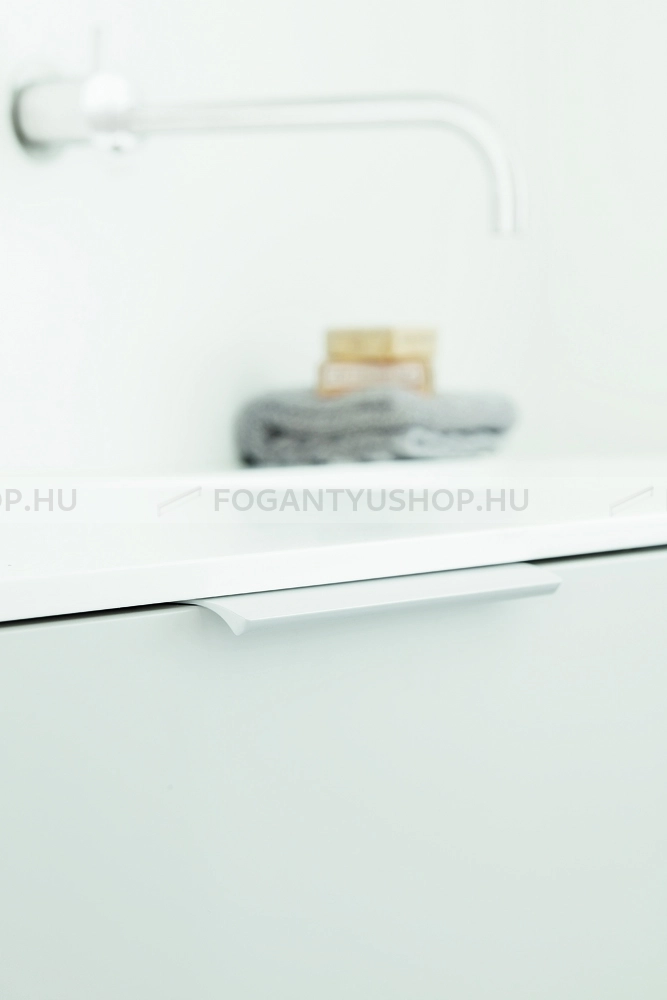 FURNIPART - Fogantyú - EDGE STRAIGHT - Festett fehér - Bútorajtó élére ültethető színes fém fogantyú
