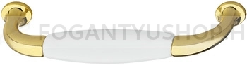 HAFELE---Fogantyu---125.75---Fenyes-arany---Feher-----Porcelannal-kombinalt-antikolt-fem-butorfogantyu
