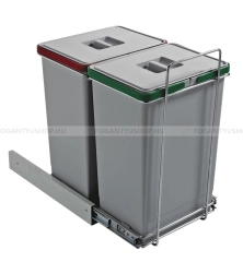 ELLETIPI ECOFIL - Kihúzható szelektív kuka, hulladéktároló - 2 rekeszes, 2x24 liter