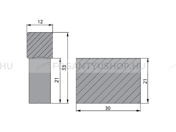 RUJZ DESIGN Fogantyú - 546.12 - Szálcsiszolt nikkel - Ezüst inox (szálcsiszolt) - Több méretben gyártott fém bútorfogantyú