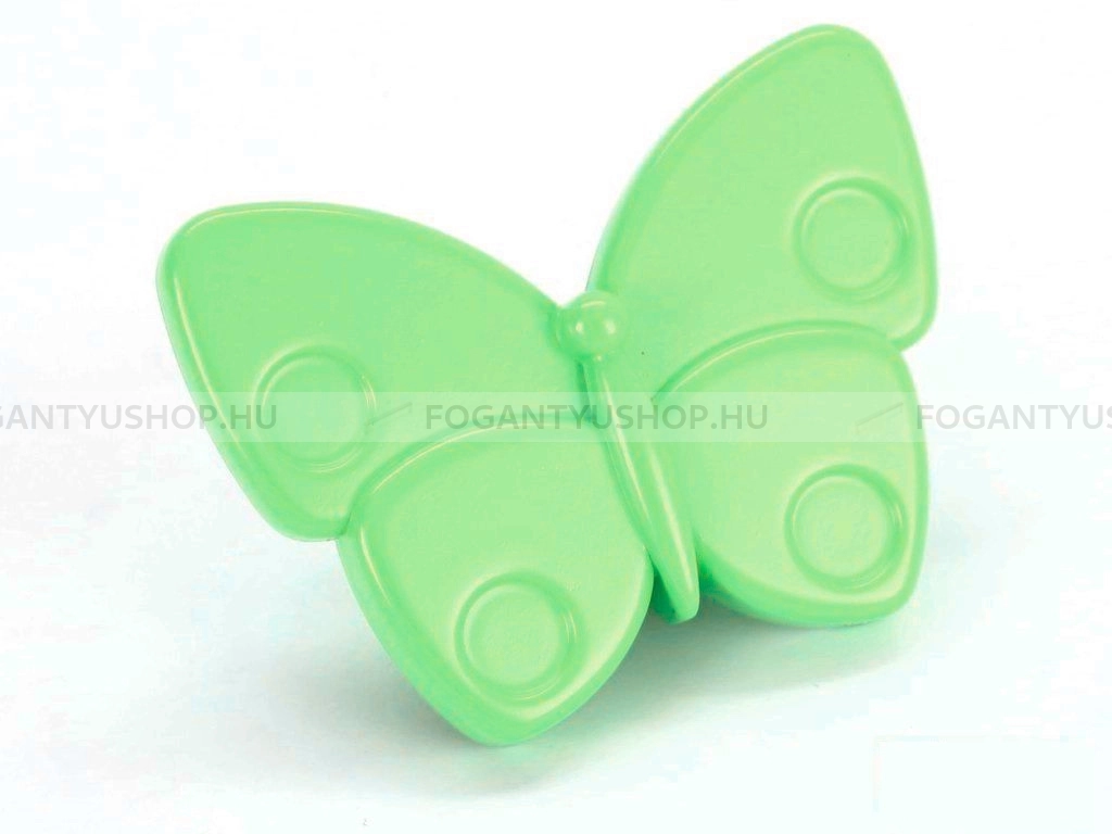 RUJZ DESIGN Fogantyú - Gyerek lepke pillangó 845.27 zelena barby zelena barby zelena barby - 1 furatos - Barbi zöld zelena barby - Műanyag - Mesefigurás, állatos gyerekbútor fogantyú