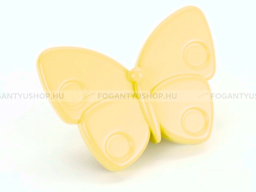 RUJZ DESIGN Fogantyú - Gyerek lepke pillangó 845.27 Barbi - 1 furatos - Barbi sárga rumena barby - Farmer szövet - Mesefigurás, állatos gyerekbútor fogantyú