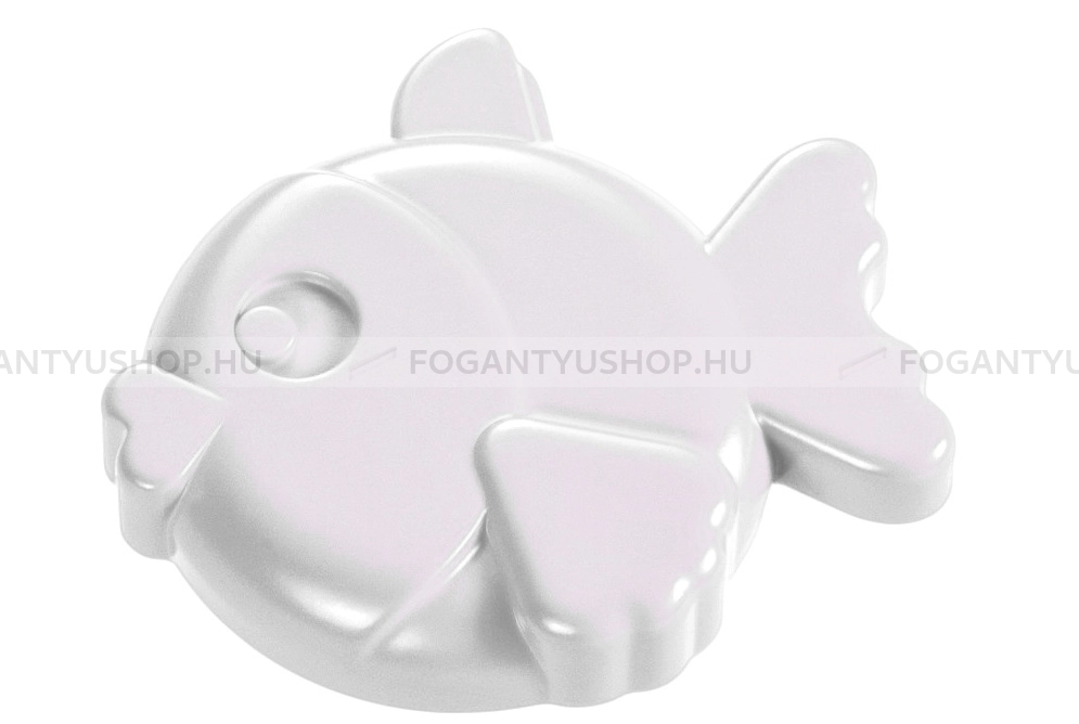 RUJZ DESIGN Bútor fogantyú - Gyerek hal halacska 843.22 - 1 furatos - Fehér belo - Farmer szövet - Mesefigurás, állatos gyerekbútor fogantyú