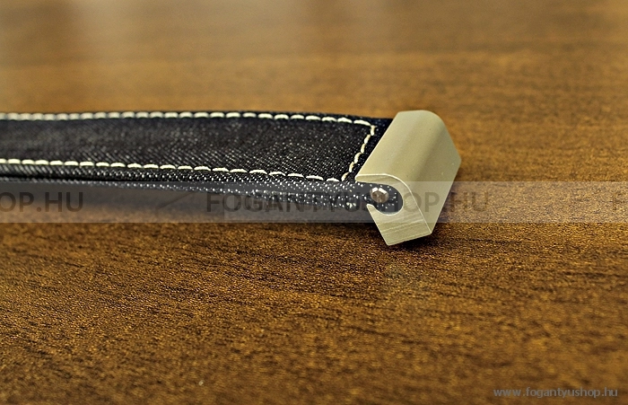 RUJZ DESIGN Fogantyú - 592.15 - Ezüst - Kék farmer szövet - Szövettel kombinált fém bútorfogantyú