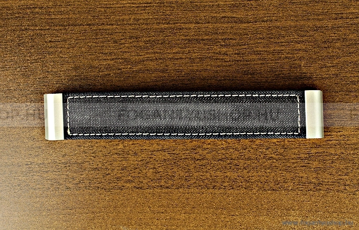 RUJZ DESIGN Fogantyú - 592.15 - Ezüst - Kék farmer szövet - Szövettel kombinált fém bútorfogantyú