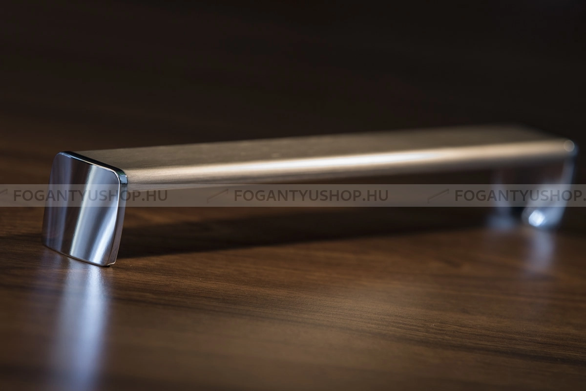 RUJZ DESIGN Fogantyú - 581.28 - Fényes króm Cr, Szálcsiszolt nikkel NisatE - ABS műanyag - Több méretben gyártott fém bútorfogantyú