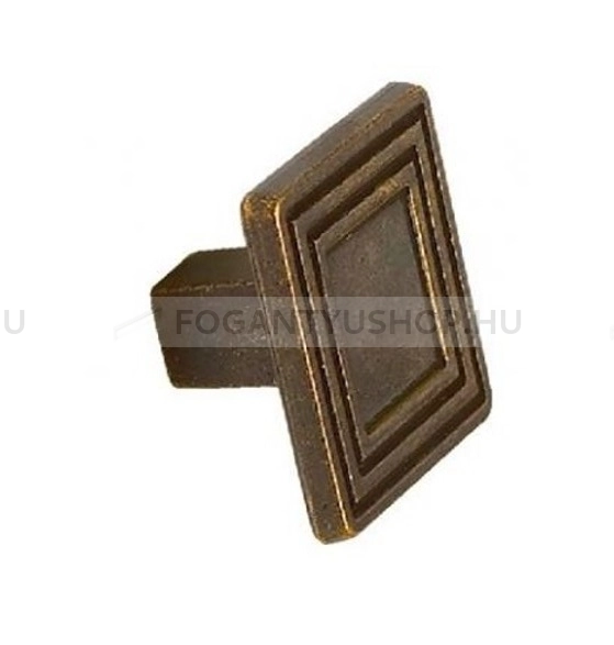 SCHWINN-Fogantyu---Z038---Antik-patina-barna---Antikolt-vintage-fem-gombfogantyu-(szogletes-kerek)