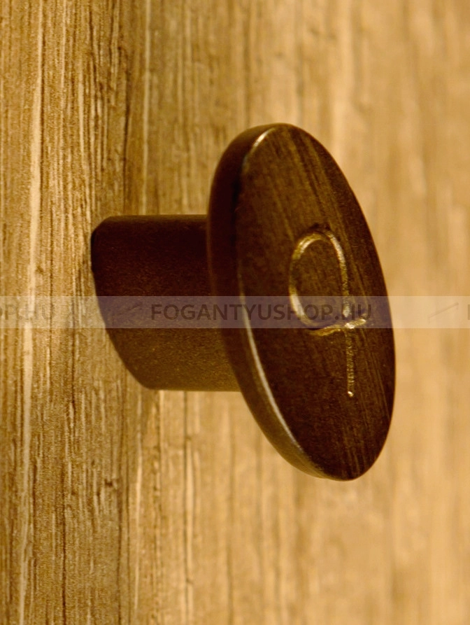 RUJZ-DESIGN-Fogantyu---128.18---Antik-patina-barna---Antikolt-vintage-fem-gombfogantyu-(szogletes-kerek)