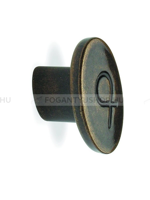 RUJZ DESIGN Gombfogantyú - 128.18 - 1 furatos - Antik patina barna MsPatL - Zamak fém ötvözet - Antikolt, vintage fém gombfogantyú (szögletes, kerek)