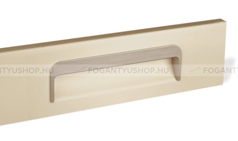 RUJZ DESIGN Bútorfogantyú - 436.53 - 1 furatos - Ezüst inox (szálcsiszolt) SNiL - Zamak fém ötvözet - Bútorajtó felületébe marható, süllyeszthető fém fogantyú