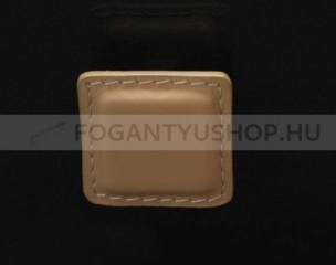 RUJZ DESIGN Bútor fogantyú - 1 furatos - 826.30f - Matt króm - Bézs bőr - Zamak fém ötvözet - Bőr