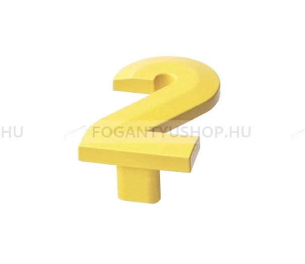RUJZ DESIGN Bútor fogantyú - Gyerek szám 2 számjegy 64 600.02 Barbi - furattáv 64 mm - Barbi sárga rumena barby - Farmer szövet - Színes gyerekbútor fogantyú