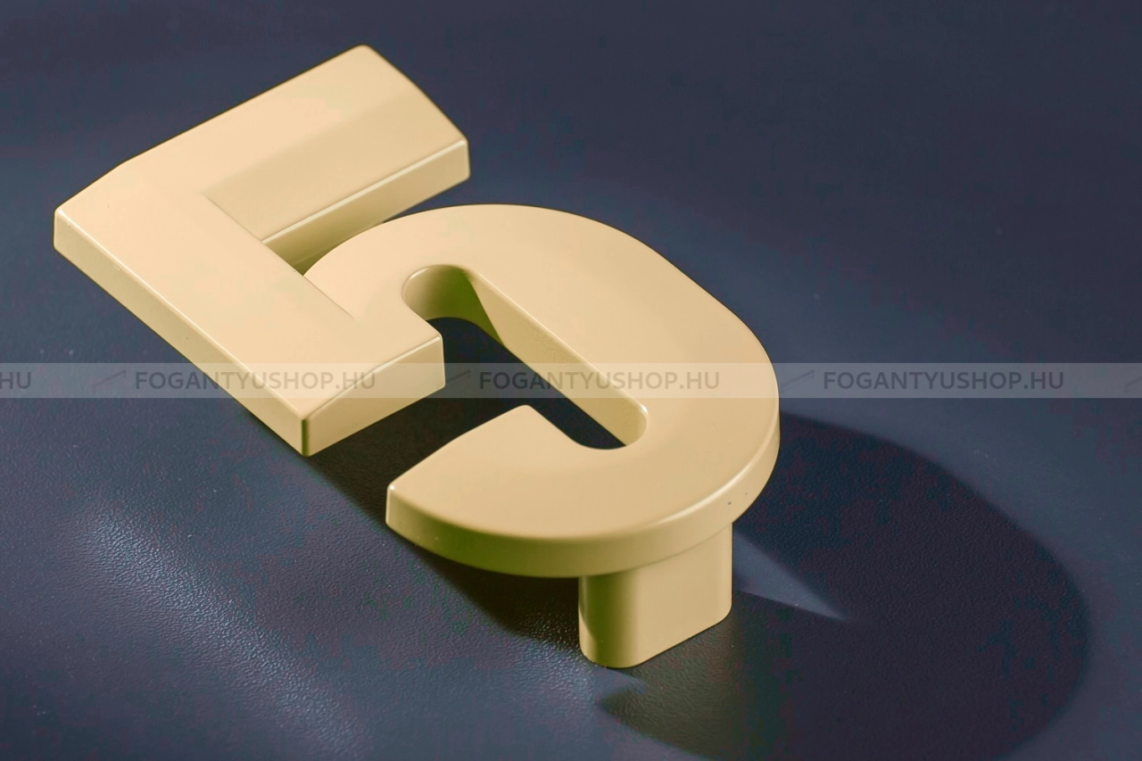 RUJZ DESIGN Bútor fogantyú - Gyerek szám 5 számjegy 64 600.05 Barbi - furattáv 64 mm - Barbi sárga rumena barby - Farmer szövet - Színes gyerekbútor fogantyú