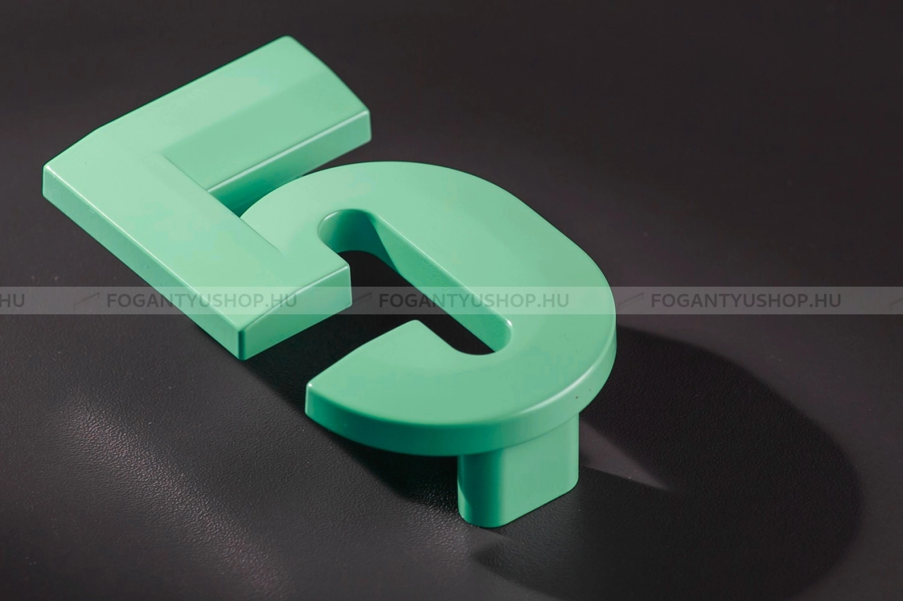 RUJZ DESIGN Bútor fogantyú - Gyerek szám 5 számjegy 64 600.05 Barbi - furattáv 64 mm - Barbi zöld zelena barby - Farmer szövet - Színes gyerekbútor fogantyú