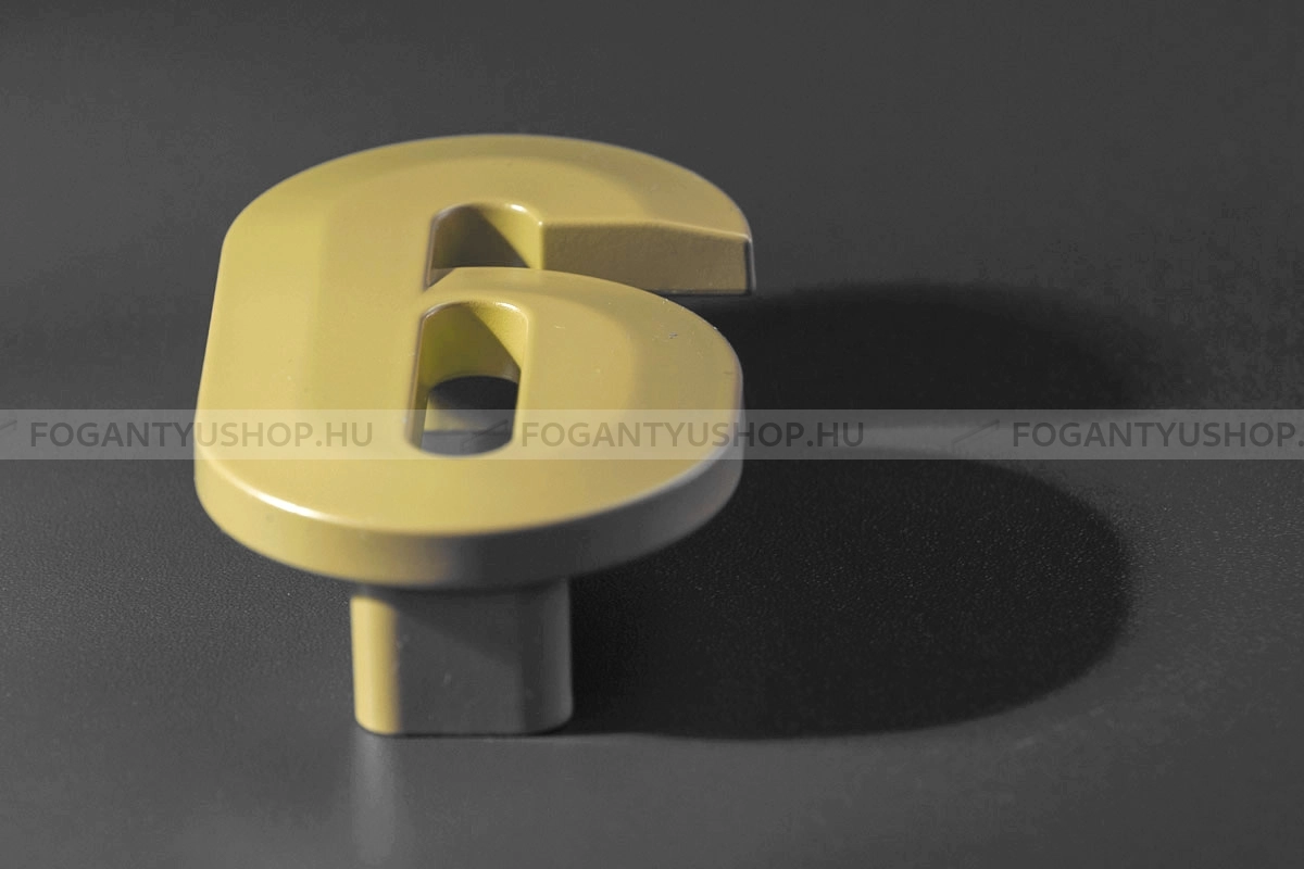 RUJZ DESIGN Fogantyú - Gyerek szám 6 számjegy 64 600.06 rumena barby rumena barby rumena barby - furattáv 64 mm - Barbi sárga rumena barby - Műanyag - Színes gyerekbútor fogantyú