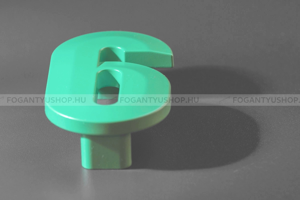 RUJZ DESIGN Bútor fogantyú - Gyerek szám 6 számjegy 64 600.06 Barbi - furattáv 64 mm - Barbi zöld zelena barby - Farmer szövet - Színes gyerekbútor fogantyú