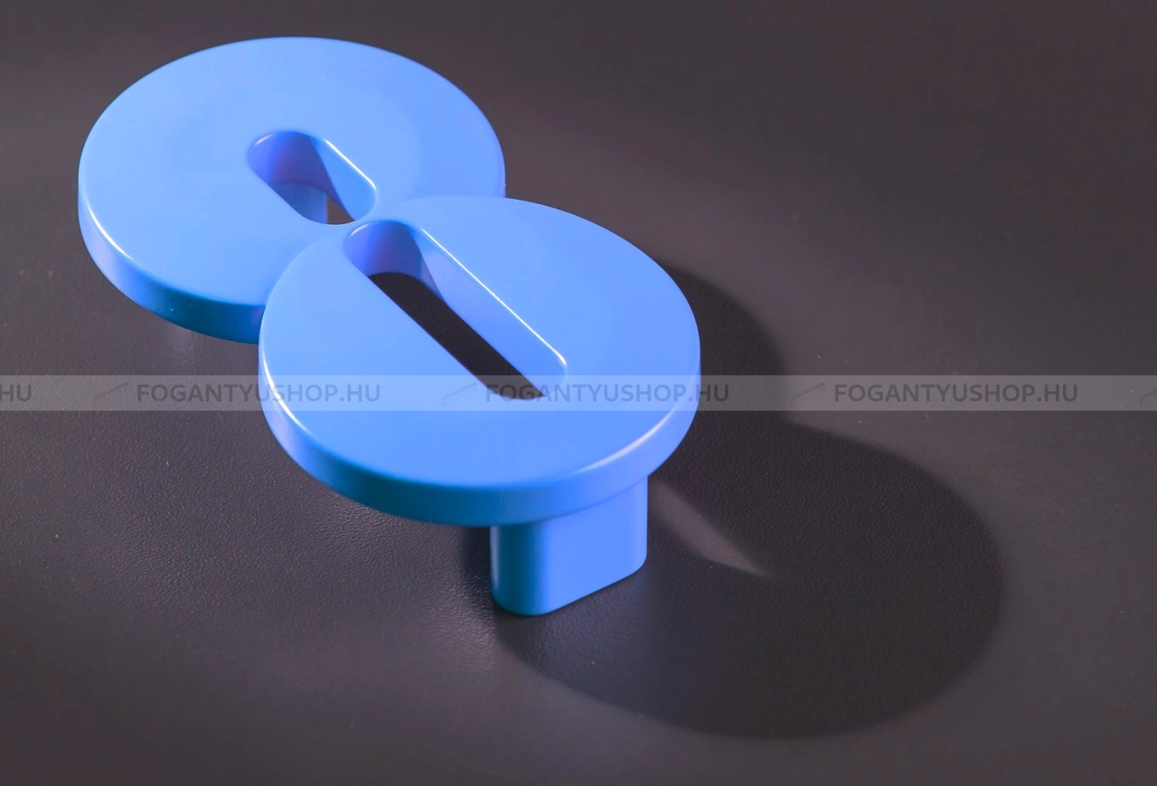 RUJZ DESIGN Bútor fogantyú - Gyerek szám 8 számjegy 64 600.08 modra barby modra barby modra barby - furattáv 64 mm - Barbi kék modra barby - Műanyag - Színes gyerekbútor fogantyú