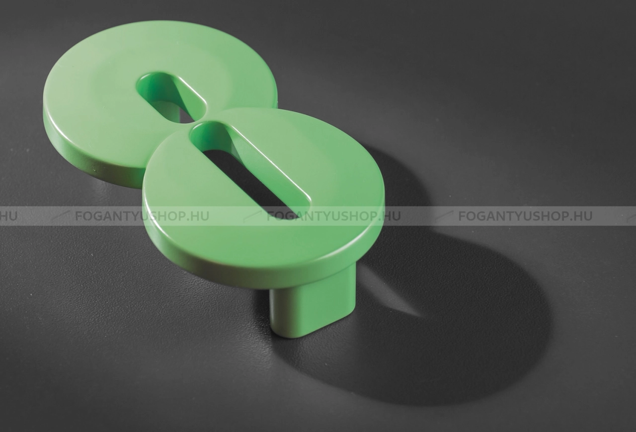 RUJZ DESIGN Fogantyú - Gyerek szám 8 számjegy 64 600.08 Barbi - furattáv 64 mm - Barbi zöld zelena barby - Farmer szövet - Színes gyerekbútor fogantyú