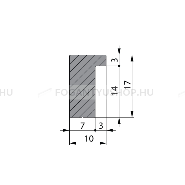 RUJZ DESIGN Fogantyú - 490.17 - Alumínium - Több méretben gyártott fém bútorfogantyú