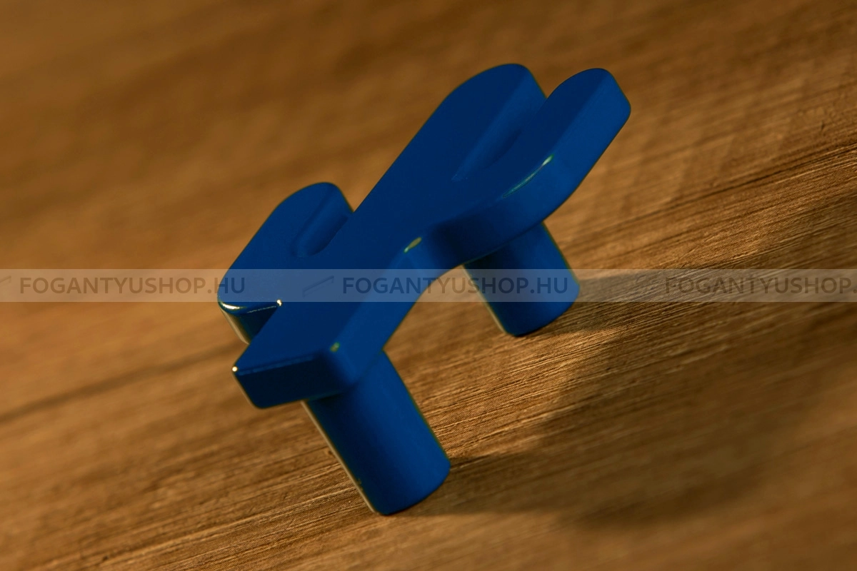 RUJZ DESIGN Bútorfogantyú - Gyerek kaktusz 32 471.55 Sötétkék - furattáv 32 mm - Sötétkék modra1 - Farmer szövet - Színes gyerekbútor fogantyú