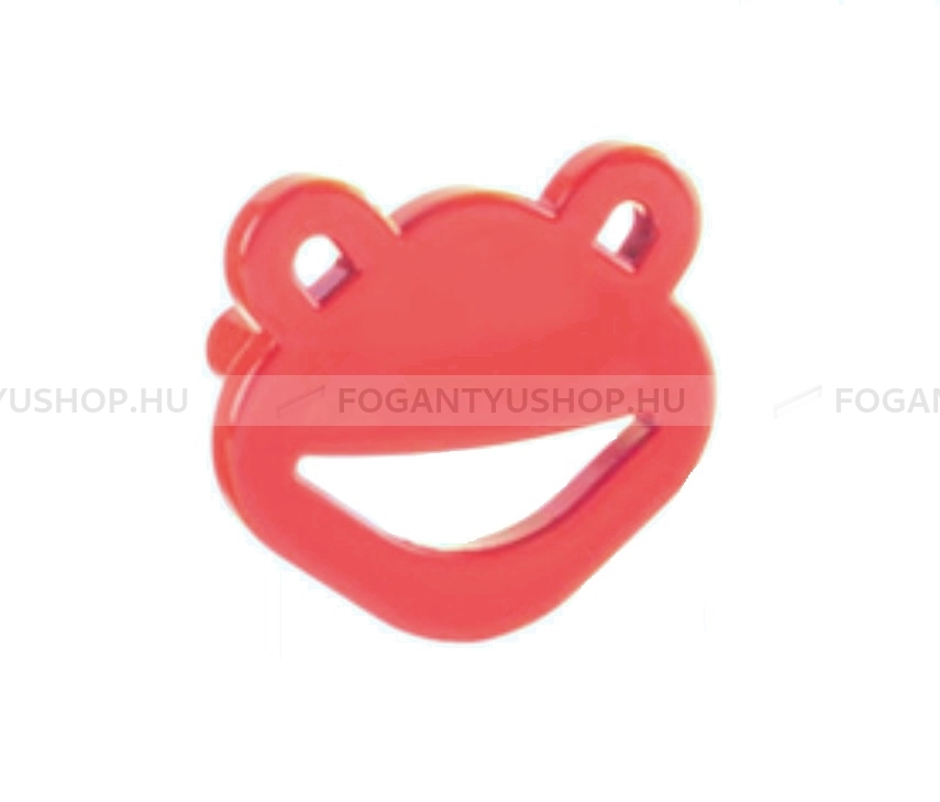 RUJZ DESIGN Bútor fogantyú - Gyerek béka 32 472.52 Piros - furattáv 32 mm - Piros rdeca1 410 - Farmer szövet - Mesefigurás, állatos gyerekbútor fogantyú