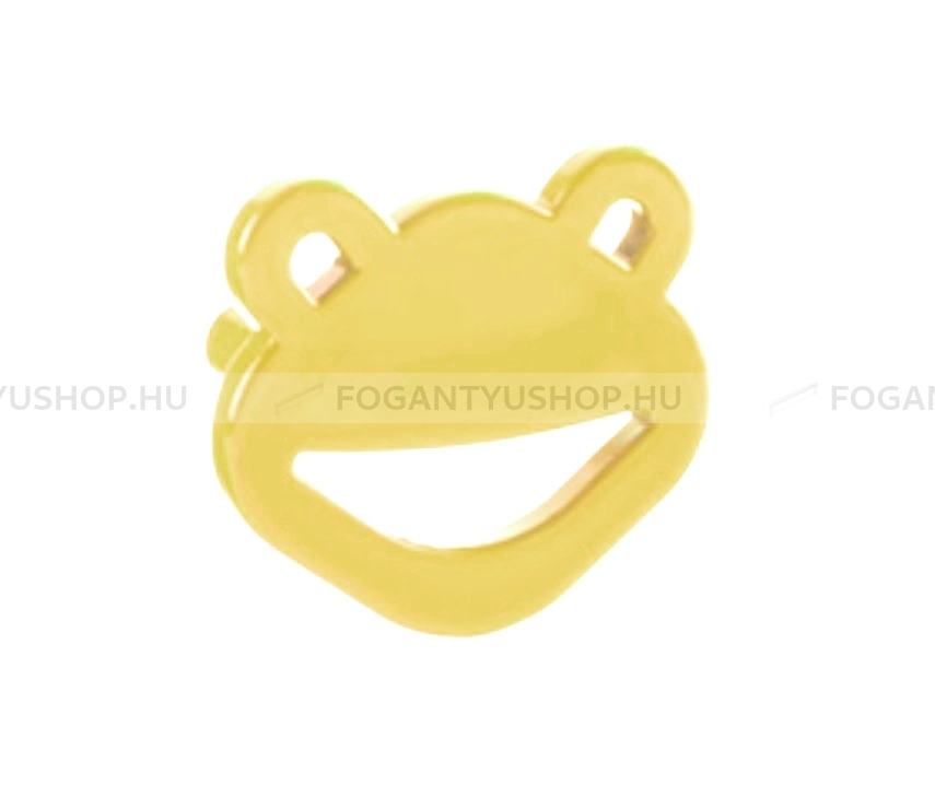 RUJZ DESIGN Fogantyú - Gyerek béka 32 472.52 Barbi - furattáv 32 mm - Barbi sárga rumena barby - Farmer szövet - Mesefigurás, állatos gyerekbútor fogantyú
