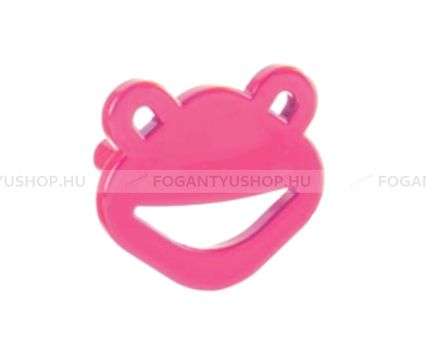 RUJZ DESIGN Fogantyú - Gyerek béka 32 472.52 Barbi lila - furattáv 32 mm - Barbi lila vijola barby - Farmer szövet - Mesefigurás, állatos gyerekbútor fogantyú
