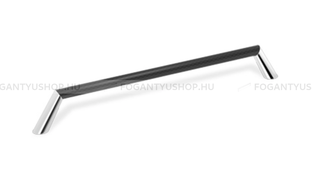 RUJZ DESIGN Bútorfogantyú - 612.08 Üvegszálas karbon Üvegszálas karbon - Fényes króm Cr, Üvegszálas karbon   - Zamak fém ötvözet, Üvegszálas karbon - Több méretben gyártott színes fém bútorfogantyú