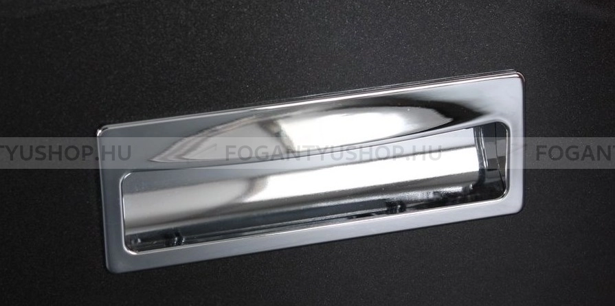 RUJZ DESIGN Bútor fogantyú - 128 u6.137-45 - furattáv 128 mm - Fényes króm Cr - Zamak fém ötvözet - Bútorajtó felületébe marható, süllyeszthető fém fogantyú