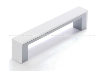 RUJZ DESIGN Bútor fogantyú - 128 mm - 598.32 - Matt króm - Fehér - Műanyag