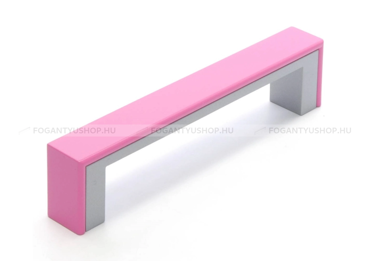 RUJZ DESIGN Bútorfogantyú - 128 598.32 Barbi lila - furattáv 128 mm - Matt króm MCrL, Barbi lila vijola barby - Farmer szövet - Színes műanyag bútorfogantyú