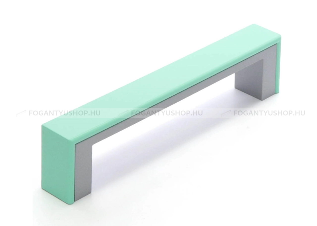 RUJZ DESIGN Bútorfogantyú - 128 598.32 Barbi - furattáv 128 mm - Matt króm MCrL, Barbi zöld zelena barby - Farmer szövet - Színes műanyag bútorfogantyú