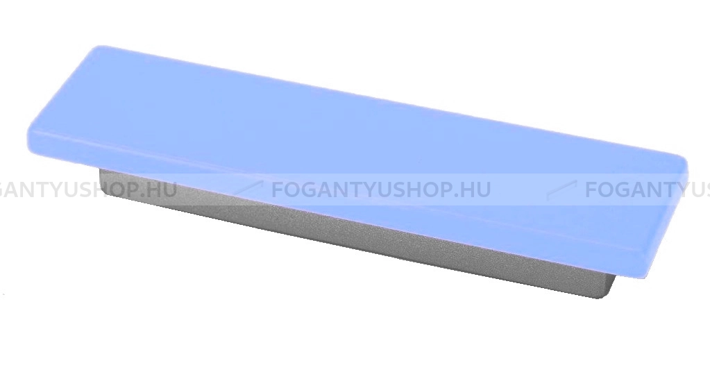RUJZ DESIGN Bútorfogantyú - 64 597.22 Barbi - furattáv 64 mm - Matt króm MCrL, Barbi kék modra barby - Farmer szövet - Színes műanyag bútorfogantyú