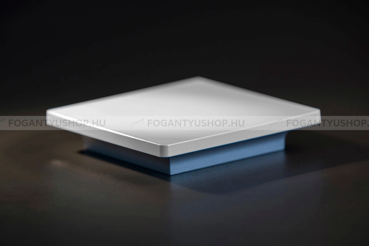 RUJZ DESIGN Bútorfogantyú - 64 596.22 - furattáv 64 mm - Matt króm MCrL, Fehér belo - Farmer szövet - Színes műanyag bútorfogantyú