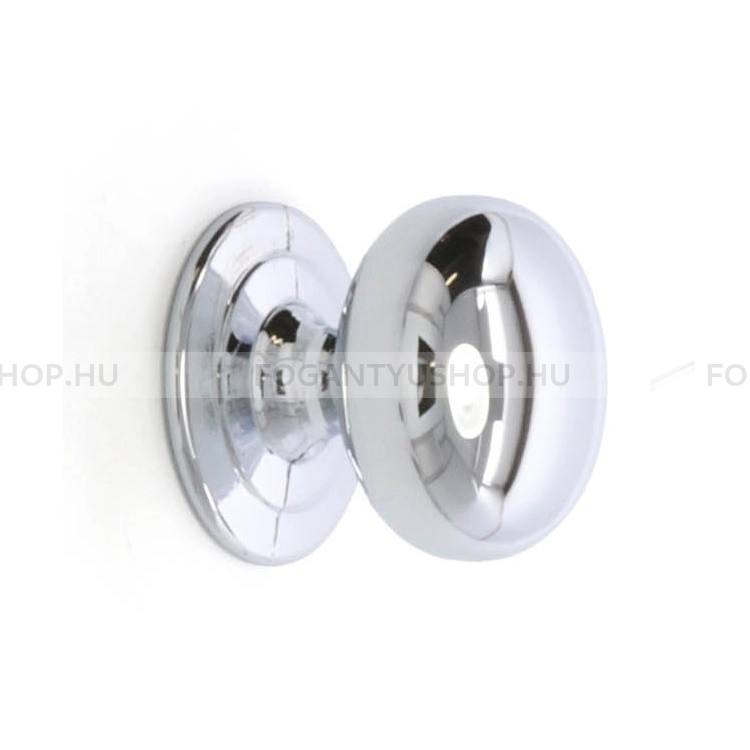 RUJZ DESIGN Gomb fogantyú - ms 6.25 - 1 furatos - Fényes króm Cr - Zamak fém ötvözet - Fém gombfogantyú, bútorgomb (szögletes, kerek)