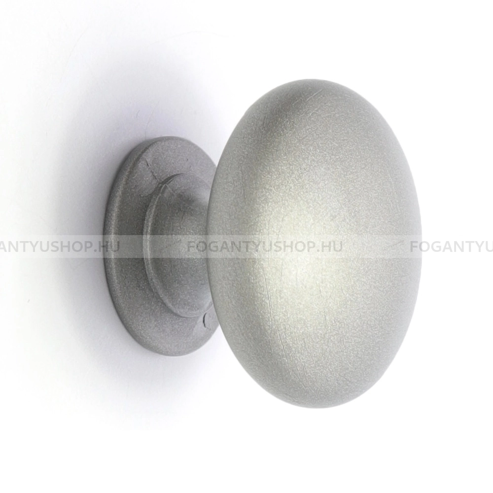 RUJZ DESIGN Gomb fogantyú - ms 3.28 - 1 furatos - Ezüst inox (szálcsiszolt) SNiL - Zamak fém ötvözet - Fém gombfogantyú, bútorgomb (szögletes, kerek)