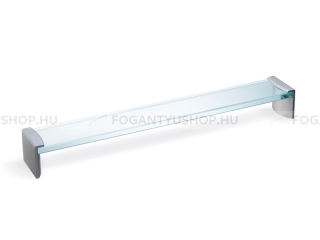 RUJZ DESIGN Bútor fogantyú - 528.03 - Matt króm - Átlátszó üveg - Zamak fém ötvözet - Üveg