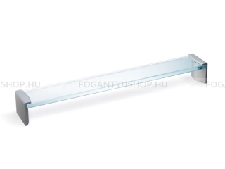 RUJZ DESIGN Fogantyú - 528.03 - Ezüst inox (szálcsiszolt) - Átlátszó üveg - Zamak fém ötvözet - Üveg