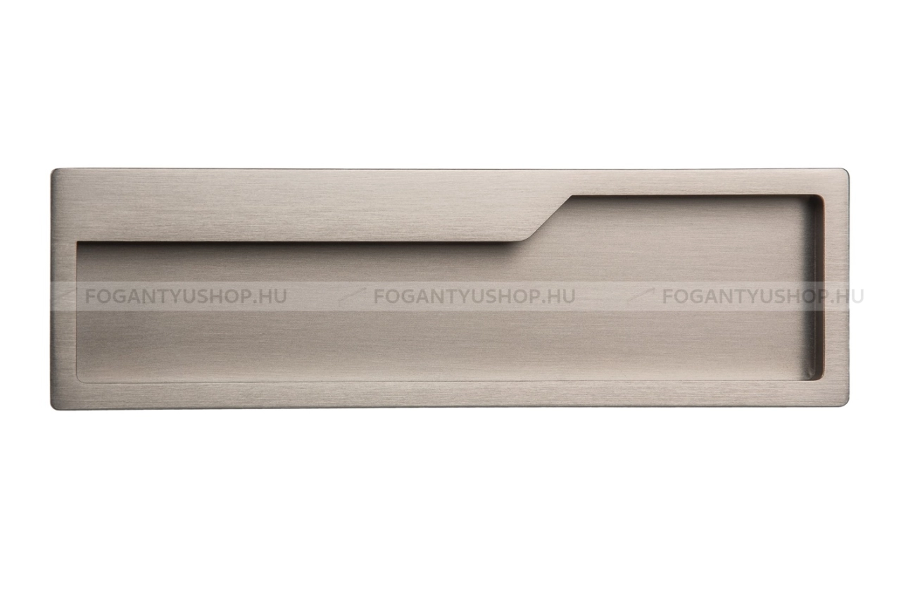 VIEFE Bútorfogantyú - POCKET 192 - furattáv 192 mm - Szálcsiszolt nikkel NisatE - Zamak fém ötvözet - Bútorajtó felületébe marható, süllyeszthető fém fogantyú