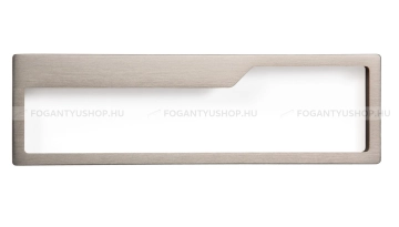 VIEFE Fogantyú POCKET - fehér hátlappal - 192 mm - Szálcsiszolt nikkel - Festett fehér - Zamak fém ötvözet - Bútorajtó felületébe marható, süllyeszthető fém fogantyú