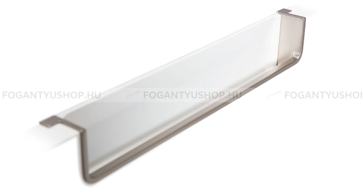 VIEFE Fogantyú NEST - fehér hátlappal - 19 mm-es ajtóhoz - Fényes króm - Fehér - Bútorajtó felületébe marható, süllyeszthető fém fogantyú