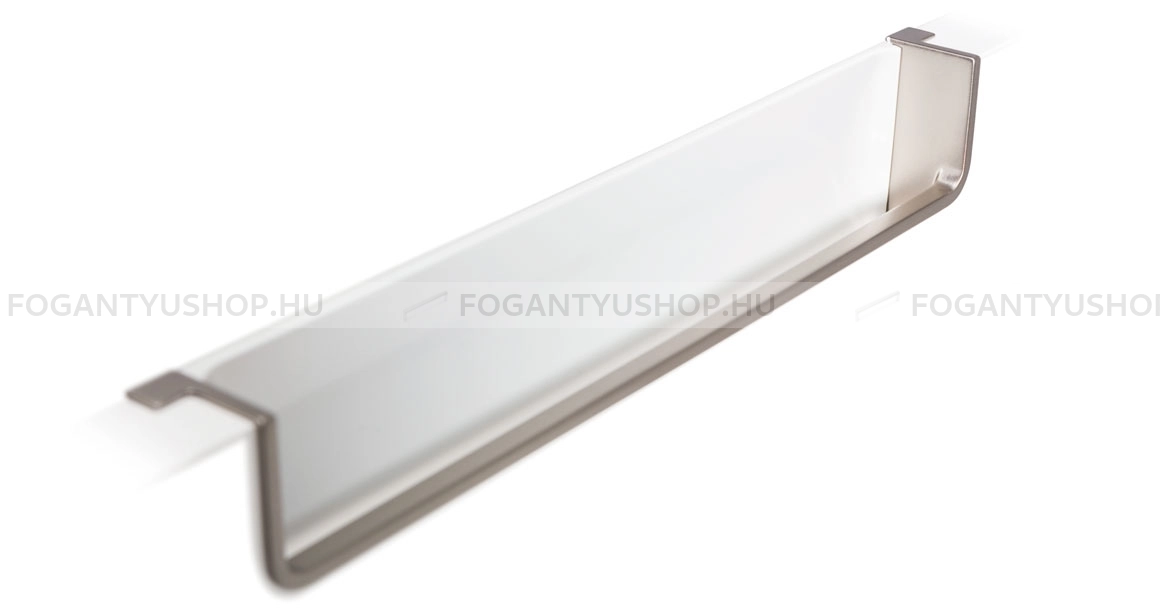 VIEFE Fogantyú - NEST hátlappal 19 202 - furattáv 202 mm - Polírozott króm + fehér hátlap Z01M1 - Zamak fém ötvözet - Bútorajtó felületébe marható, süllyeszthető fém fogantyú