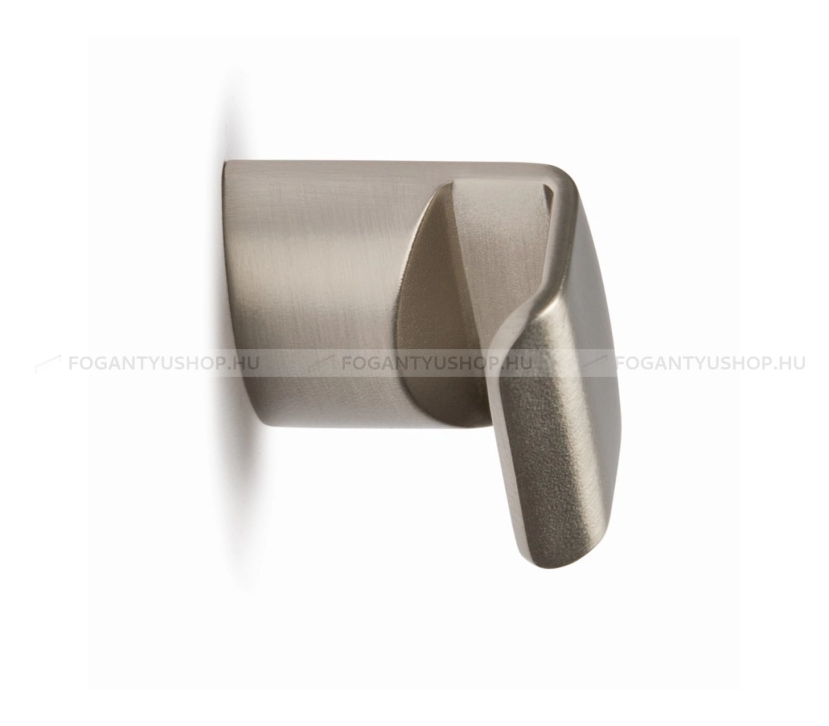 VIEFE Bútorgomb - HOOK - 1 furatos - Szálcsiszolt nikkel NisatE - Zamak fém ötvözet - Fém gombfogantyú, bútorgomb (szögletes, kerek)