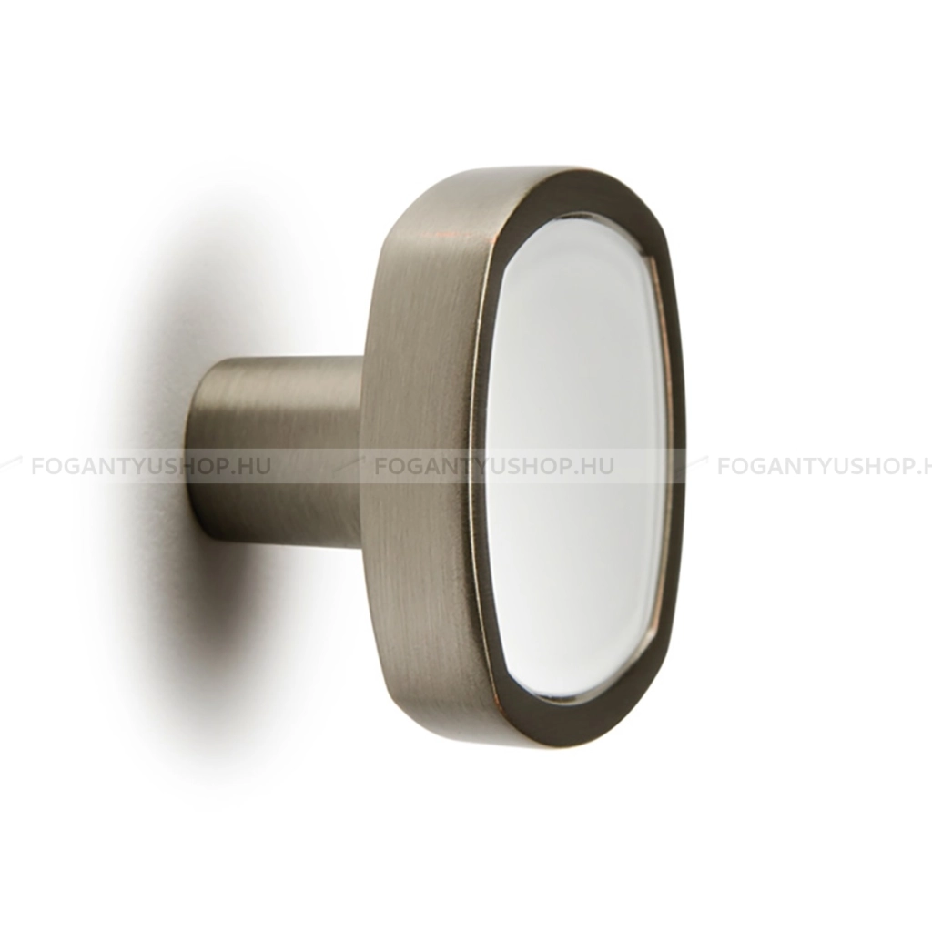 VIEFE-Fogantyu-QUATTRO---28-mm---Szalcsiszolt-nikkel---Feher---Szines-fem-es-akrillal-kombinalt-fem-gombfogantyu