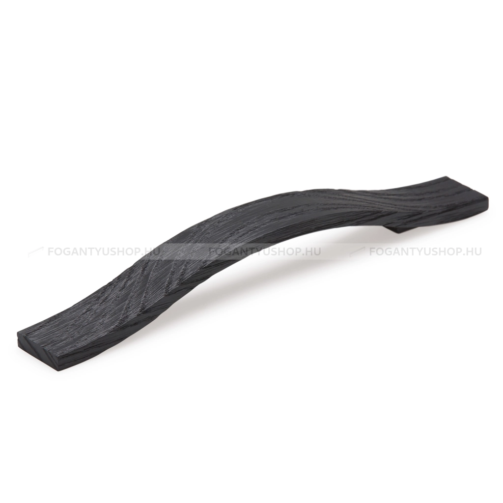 VIEFE Bútor fogantyú - CALIN 160 Feketére pácolt kőrisfa - furattáv 160 mm - Csiszolt fekete W09 - Gumi - Fa bútorfogantyú
