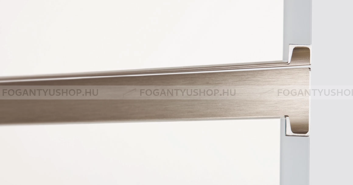 VIEFE Fogantyú JEY2 - Szálcsiszolt nikkel - Bútorajtó élébe marható, süllyeszthető fém fogantyú