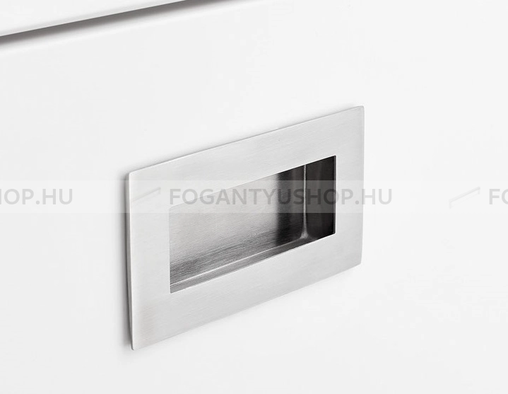 FURNIPART Bútor fogantyú - SQUARE - 1 furatos - Selyemfényű acél 25 - Márvány - Rozsdamentes acél - inox fém bútorfogantyú