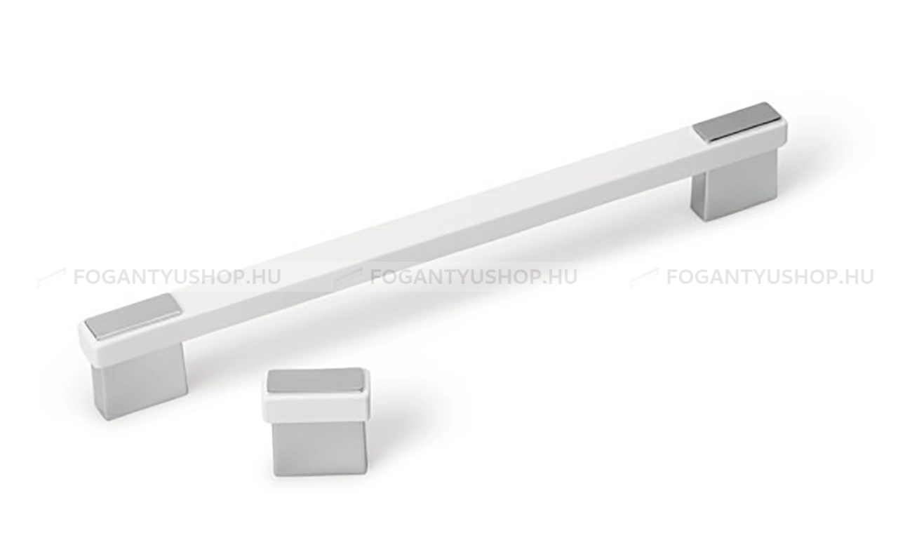 VIEFE-Fogantyu-REC---Fenyes-krom---Feher---Szines-akrillal-kombinalt-fem-butorfogantyu