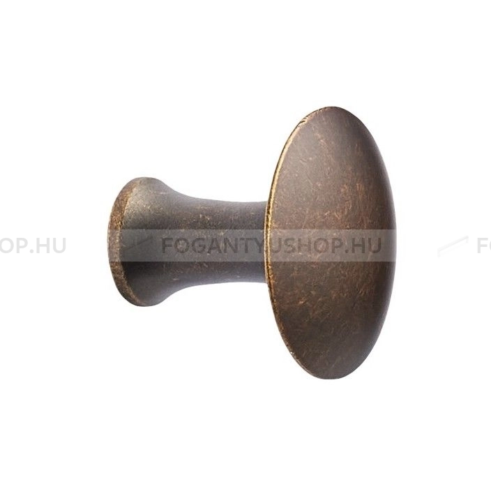 FURNIPART Gomb fogantyú - CASTLE - 1 furatos - Antik barna 23 - Antikolt, vintage fém gombfogantyú (szögletes, kerek)