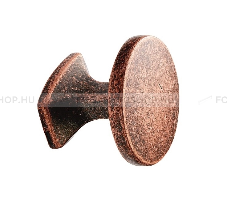 FURNIPART Bútorgomb - CLASSIC KNOB Antikolt - 1 furatos - Antik vörösréz 98 - Zamak fém ötvözet - Antikolt, vintage fém gombfogantyú (szögletes, kerek)